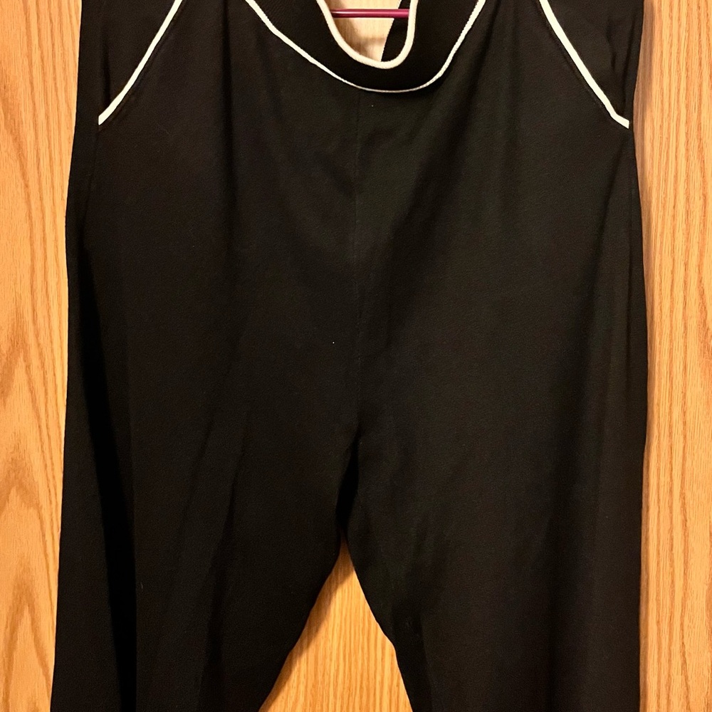 Adrianna Papell Black Top with Contrast White Trim - Picture 3 of 3